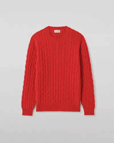 Johnstons Of Elgin Calder Red Cable Cashmere Jumper
