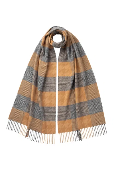 Johnstons Of Elgin Camel Highgrove Heritage Scarf In Multi