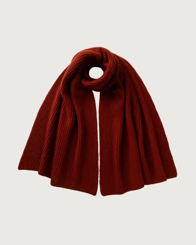 Johnstons Of Elgin Cardigan Stitch Dark Red Cashmere Scarf