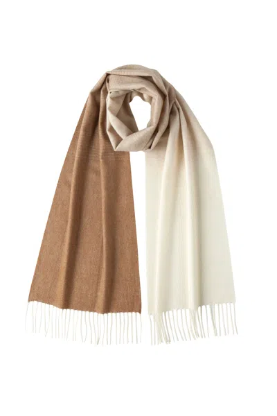 Johnstons Of Elgin Cashmere & Vicuña Ombré Scarf In Brown
