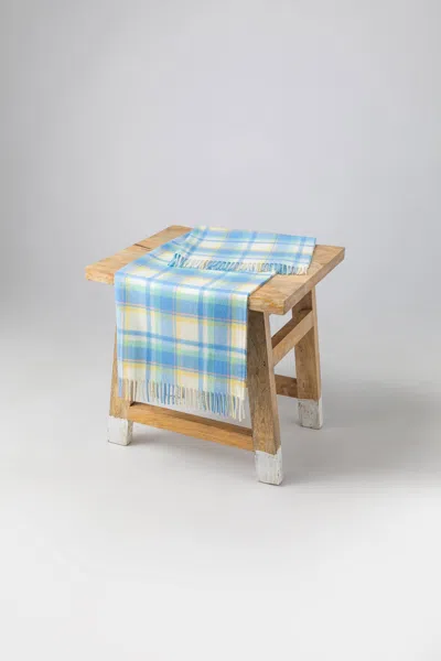 Johnstons Of Elgin Cashmere Baby Blanket In Blue Check