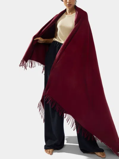 Johnstons Of Elgin Cashmere Blanket (75in/1.9m)  Abask Luxury Gift In Red