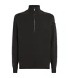 Johnstons Of Elgin Cashmere-blend Quarter-zip Sweater In Black