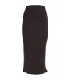 Johnstons Of Elgin Cashmere-blend Ribbed Midi Skirt In Brown
