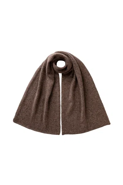 Johnstons Of Elgin Cashmere Bouclé Brown Scarf In Burgundy