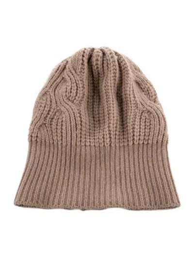 Pre-owned Johnstons Of Elgin Cashmere Cable Knit Beanie In Pink
