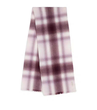 Johnstons Of Elgin Cashmere Check Ombré Scarf