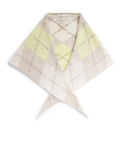 Johnstons Of Elgin Clan Argyle Plaid Cashmere Triangle Scarf In Multi