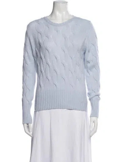 Pre-owned Johnstons Of Elgin Cashmere Crew Neck Sweater In Blue
