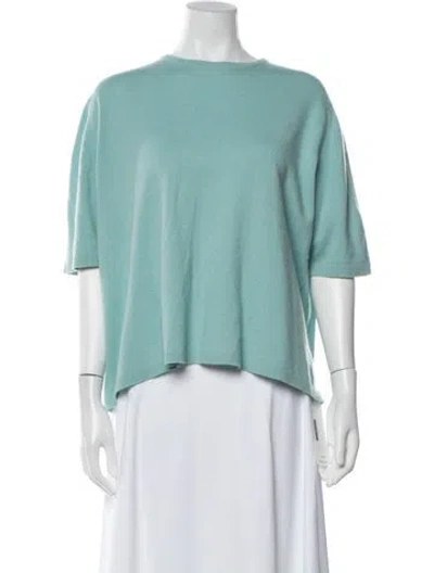 Pre-owned Johnstons Of Elgin Cashmere Crew Neck Sweater In Blue/green