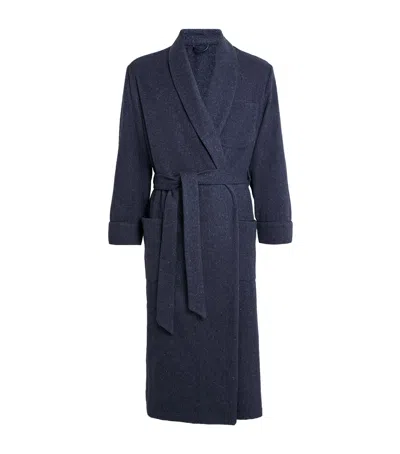 Johnstons Of Elgin Cashmere Donegal Robe In Blue