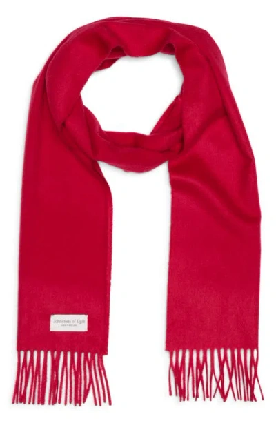 Johnstons Of Elgin Cashmere Fringe Scarf In Red