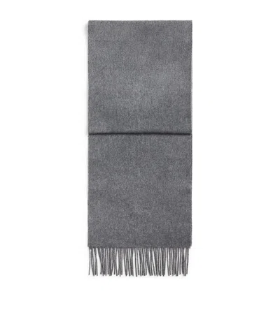 Johnstons Of Elgin Cashmere Fringe Scarf In Gray