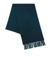 Johnstons Of Elgin Cashmere Fringe Scarf In Blue