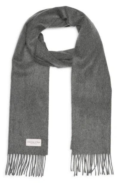 Johnstons Of Elgin Cashmere Fringe Scarf In Mid Grey
