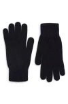 Johnstons Of Elgin Cashmere Jersey Gloves In Black