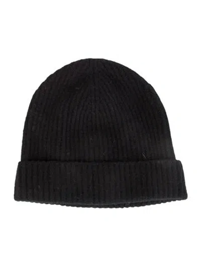 Pre-owned Johnstons Of Elgin Cashmere Knit Beanie In Black