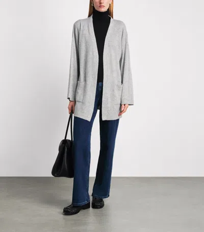Johnstons Of Elgin Cashmere Long Cardigan In Gray