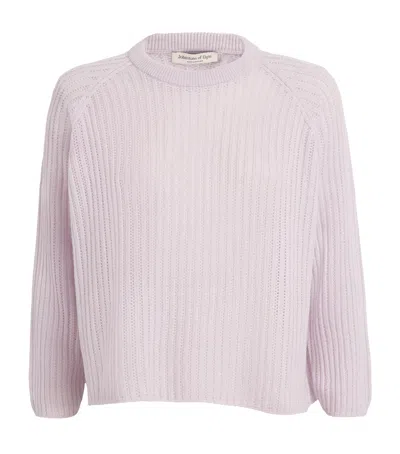 Johnstons Of Elgin Cashmere Mesh Sweater In Purple