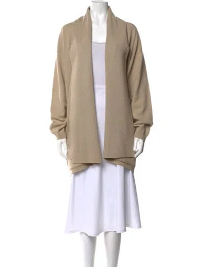 Pre-owned Johnstons Of Elgin Cashmere Open Front Sweater In Neutral