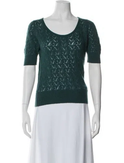 Pre-owned Johnstons Of Elgin Cashmere Patterned Sweater In Green