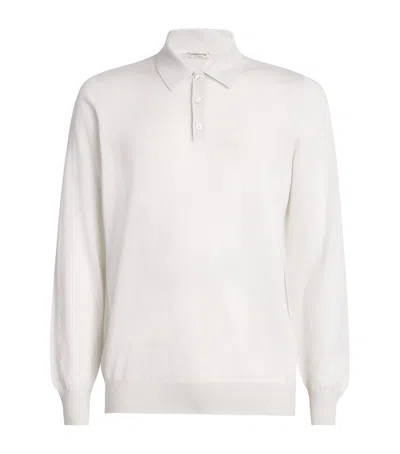 Johnstons Of Elgin Cashmere Polo Shirt In White