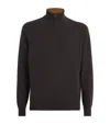 Johnstons Of Elgin Cashmere Quarter-zip Sweatshirt In Animal Print