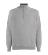 Johnstons Of Elgin Cashmere Quarter-zip Sweatshirt In Gray