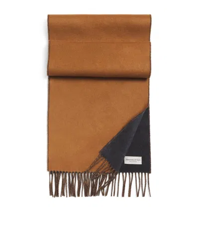 Johnstons Of Elgin Cashmere Reversible Two-tone Scarf In Brown