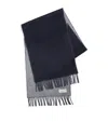 Johnstons Of Elgin Cashmere Reversible Two-tone Scarf In Blue