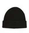 Johnstons Of Elgin Cashmere Ribbed Beanie In Black