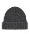 Johnstons Of Elgin Cashmere Ribbed Beanie In Gray