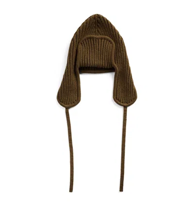 Johnstons Of Elgin Cashmere Ribbed Deerstalker Hat In Beige