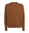 Johnstons Of Elgin Cashmere Ribbed-sleeve Sweater In Brown
