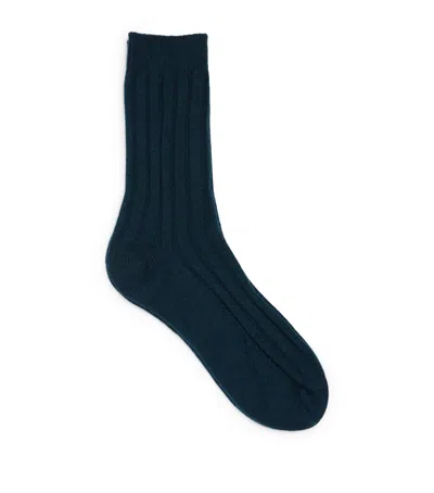 Johnstons Of Elgin Cashmere Ribbed Socks In Multi
