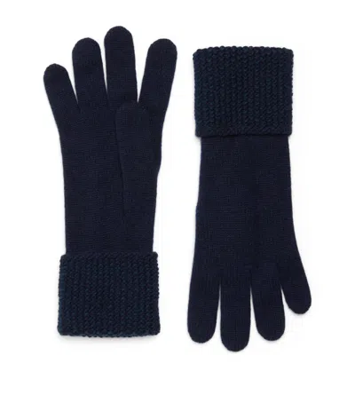 Johnstons Of Elgin Cashmere Seed-stitch Cuff Gloves In Black
