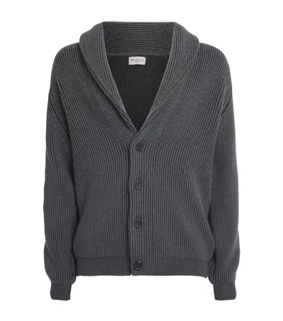 Johnstons Of Elgin Cashmere Shawl Cardigan In Blue