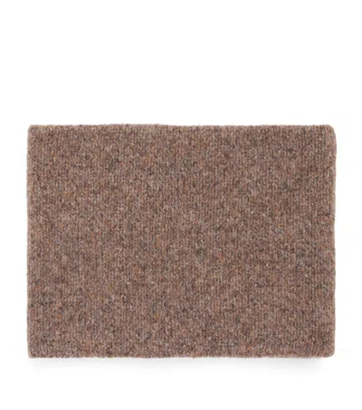 Johnstons Of Elgin Cashmere-silk Bouclé Snood In Brown