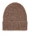 Johnstons Of Elgin Cashmere-silk Brushed Beanie In Brown