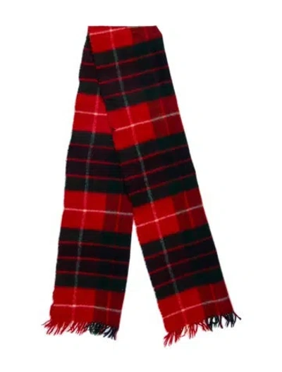 Pre-owned Johnstons Of Elgin Cashmere Striped Scarf In Red