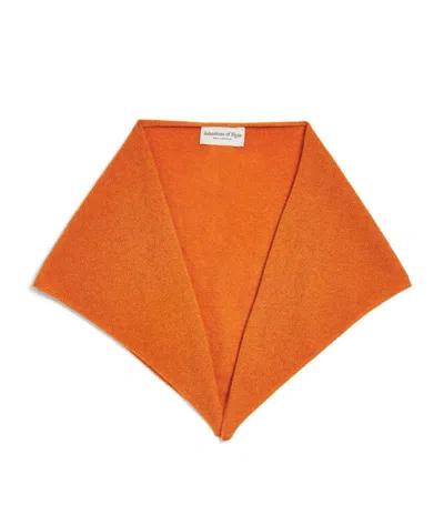 Johnstons Of Elgin Cashmere Triangle Neck Tie In Orange