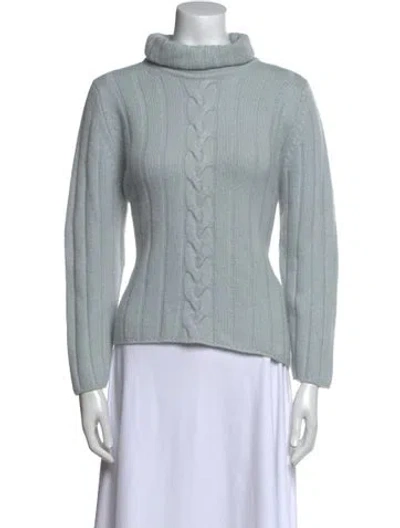 Pre-owned Johnstons Of Elgin Cashmere Turtleneck Sweater In Blue