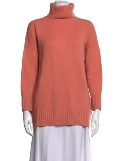 Pre-owned Johnstons Of Elgin Cashmere Turtleneck Sweater In Orange