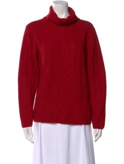 Pre-owned Johnstons Of Elgin Cashmere Turtleneck Sweater In Red