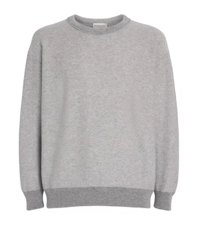 Johnstons Of Elgin Cashmere Tweel Lidell Sweater In Gray