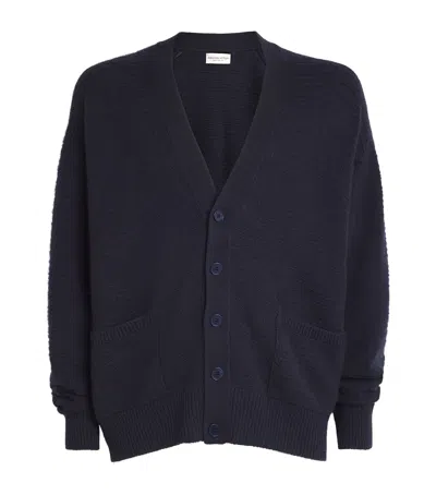 Johnstons Of Elgin Cashmere V-neck Cardigan In Navy