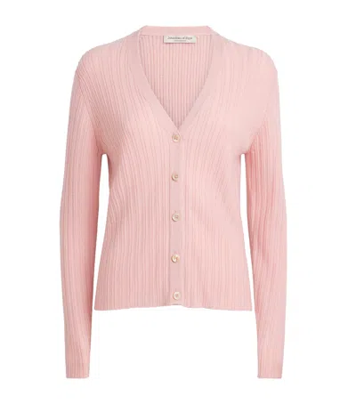 Johnstons Of Elgin Cashmere V-neck Cardigan In Pink