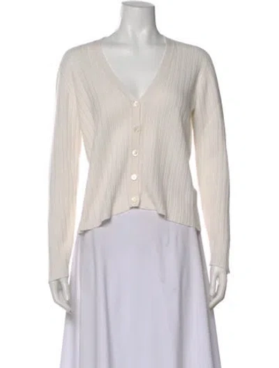 Pre-owned Johnstons Of Elgin Cashmere V-neck Sweater In Neutral