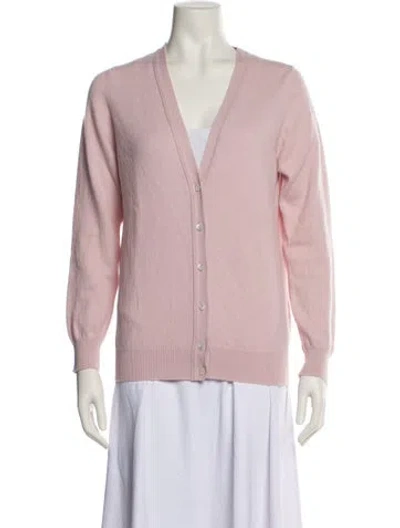 Pre-owned Johnstons Of Elgin Cashmere V-neck Sweater In Purple