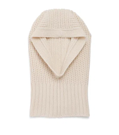 Johnstons Of Elgin Cashmere Waffle-stitch Hood In Neutral
